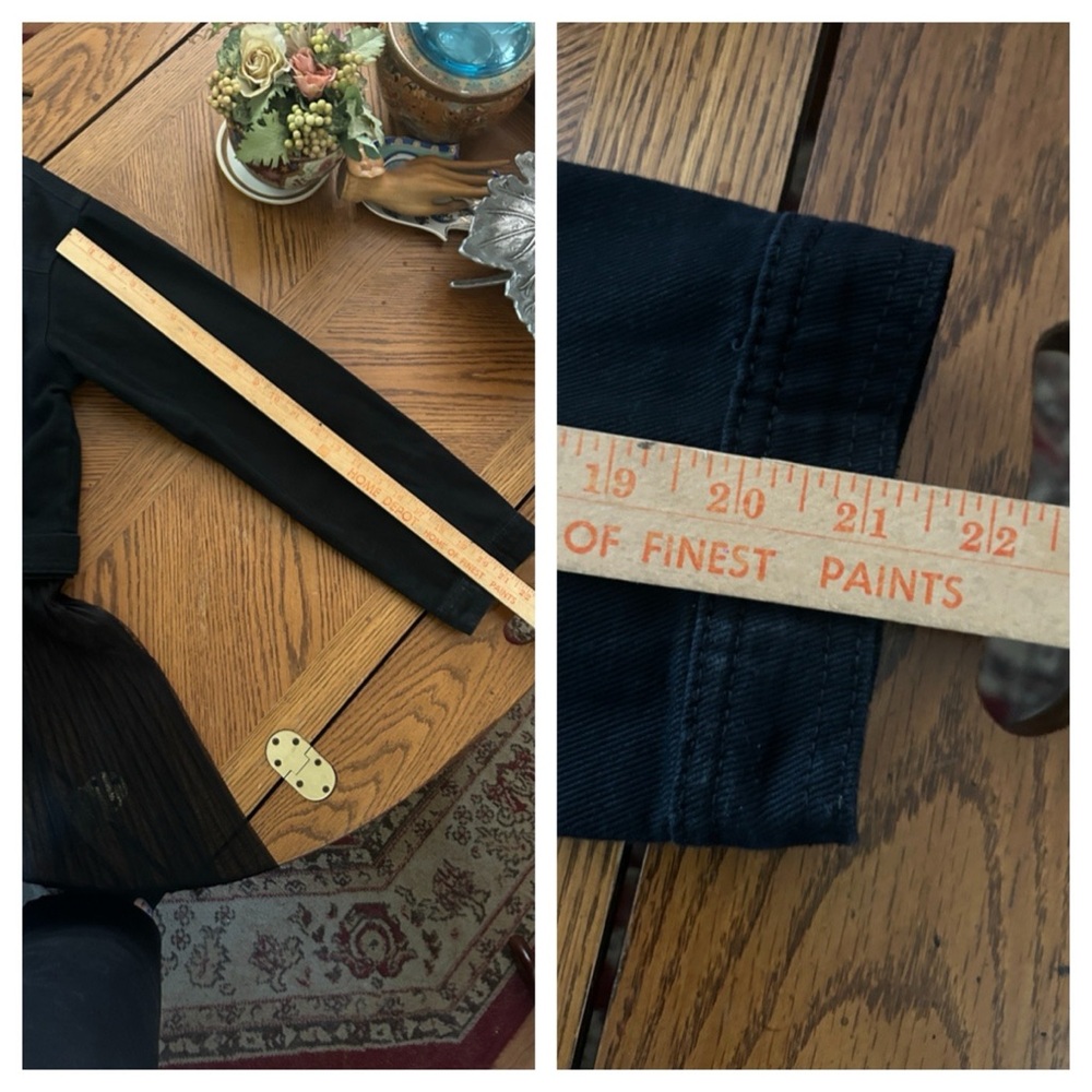 Pierced Black Denim Jacket w Detachable Sheer Tulle Panel - Picture 13 of 16